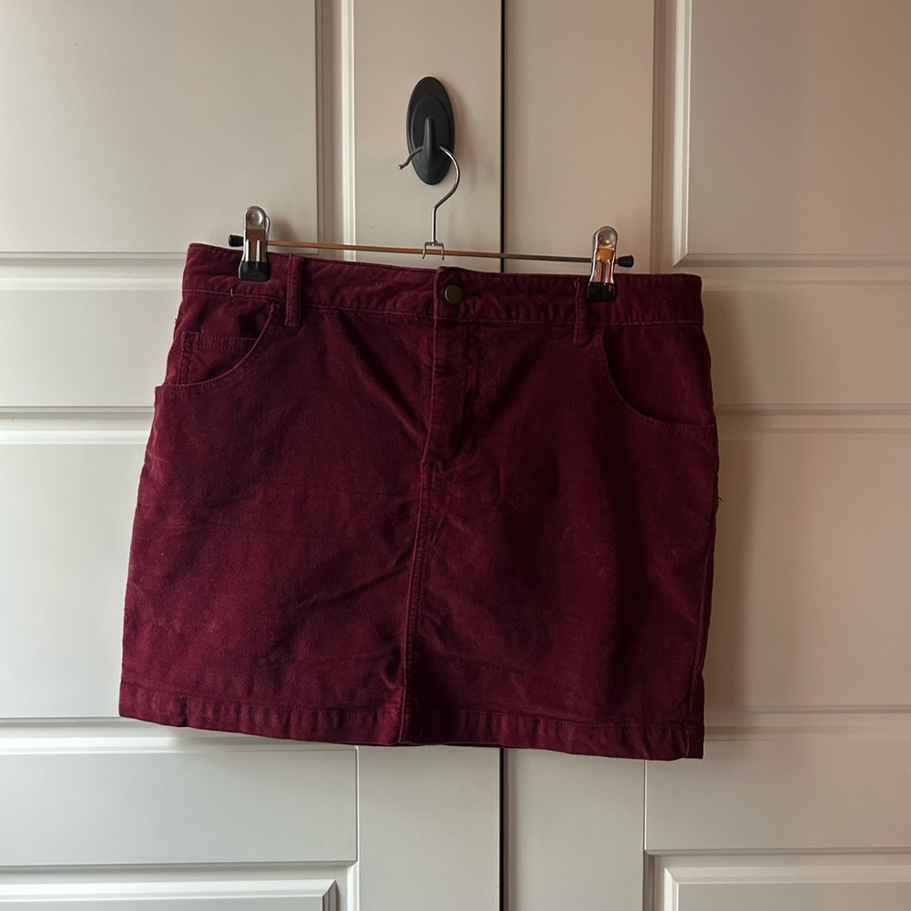BDG Burgundy Corduroy Skirt
